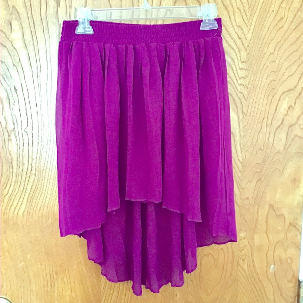 Charlotte Russe Purple High-low Chiffon Skirt M